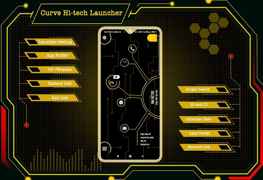 Curve Hitech launcher -Applock