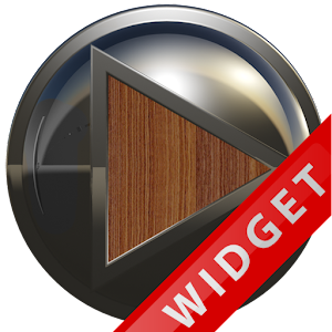 Poweramp Widget Brown Wood Met