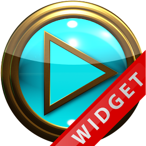 Poweramp Widget Lightblue Gold