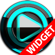 Poweramp widget BLACK Turquois