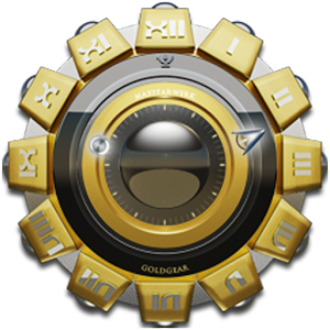 Clock Widget Gold Gear