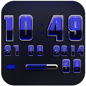 Digi Clock Widget Blue Saphir