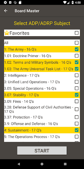 Board Master - Army Flashcards