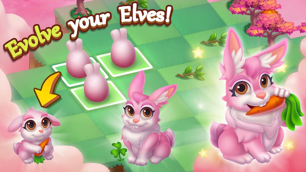 Merge Elves-Merge 3 Puzzles 