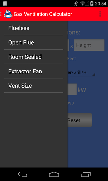 Gas Ventilation Calculator