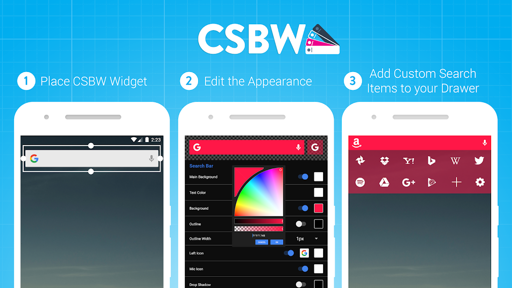 Custom Search Bar Widget CSBW