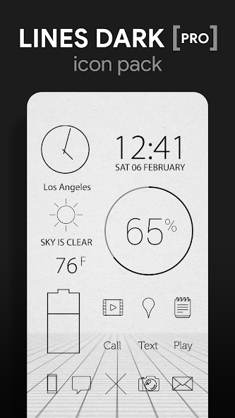 Lines Dark Pro - Icon Pack
