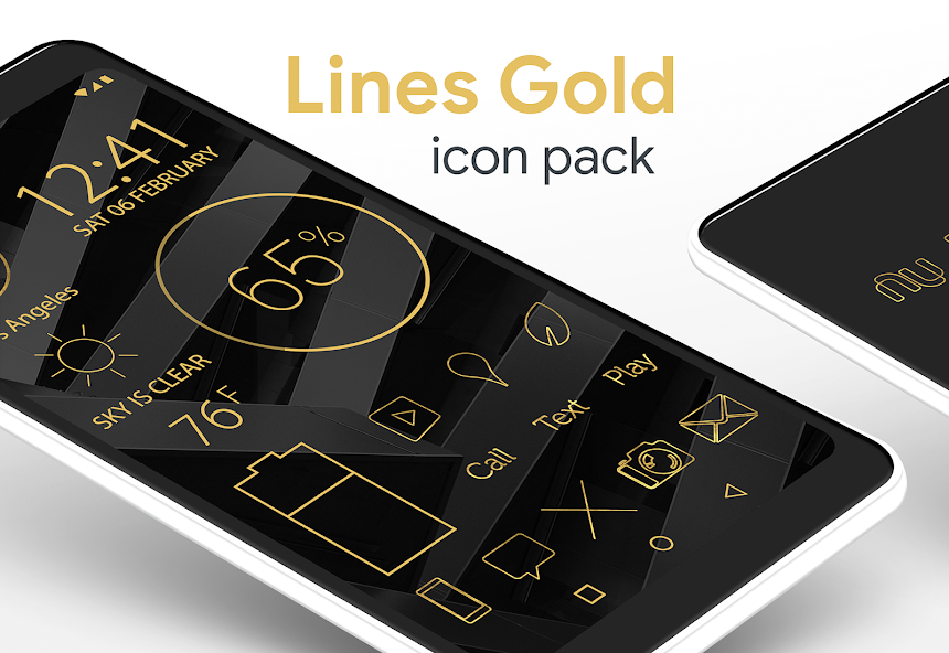 Lines Gold - Icon Pack (Pro Version)