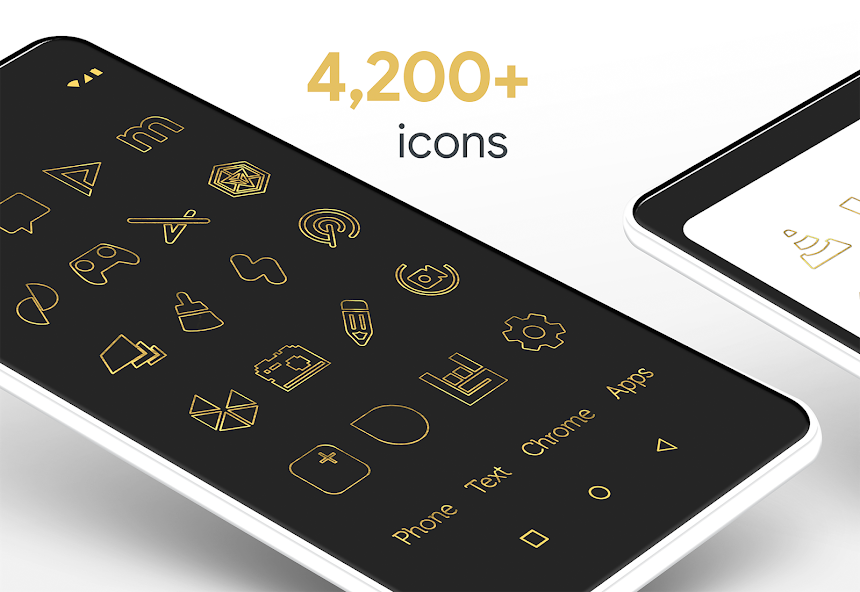 Lines Gold - Icon Pack (Pro Version)