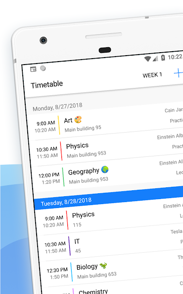 Schedule & homework - Weeklie