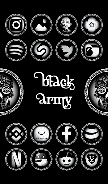 Black Army Diamond - Icon Pack