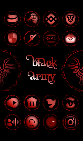 Black Army Ruby - Icon Pack - Fresh dashboard