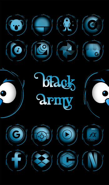 Black Army Sapphire - Icon Pack - Fresh dashboard