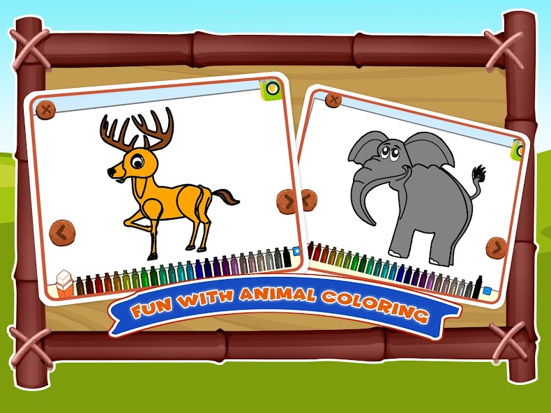 Zoo Animals Sound Kids Games - Name Color Puzzle 