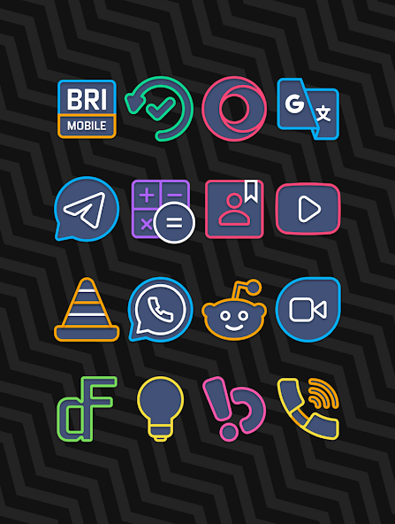 Garis Dark - Lines Icon Pack