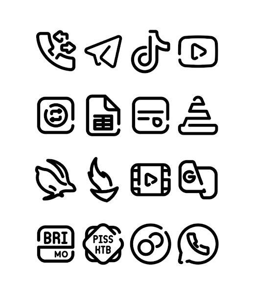 LineBula Black - Icon Pack