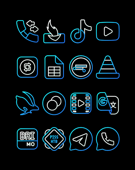 AquaLine Blue - Icon Pack