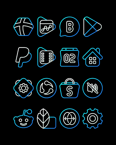 AquaLine Blue - Icon Pack