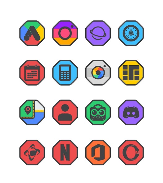 Octa Dark - Icon Pack