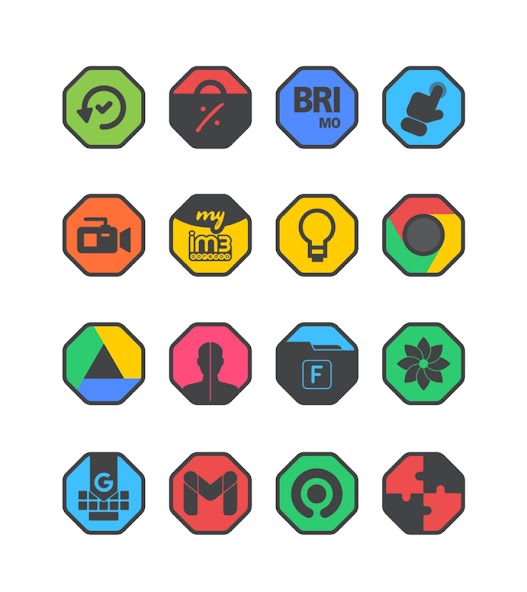 Octa Dark - Icon Pack