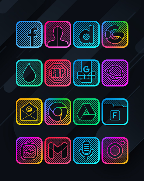 iOS Lines - Neon icon Pack