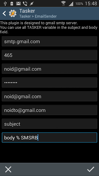 Email Send Tasker Plugin
