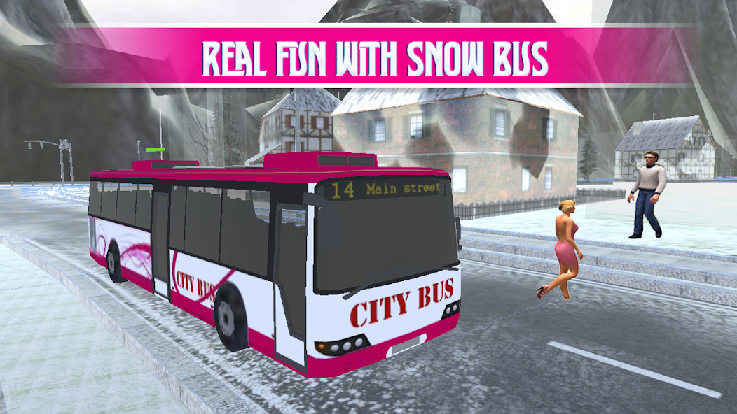 Pink Lady Snow Bus City Driver 