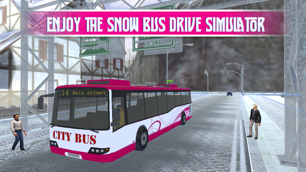 Pink Lady Snow Bus City Driver 