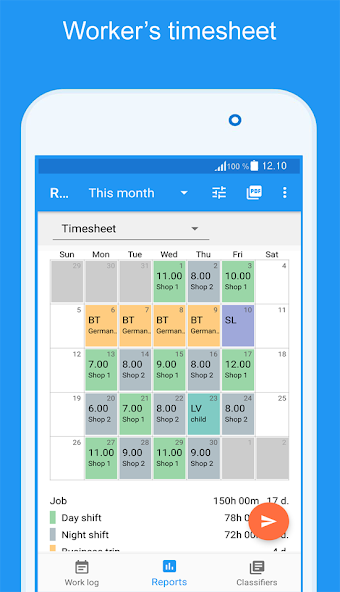 Express Worklog - timesheet, w