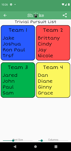 Team Shake: Pick Random Groups