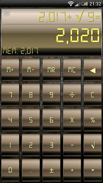 SCalc theme Brass