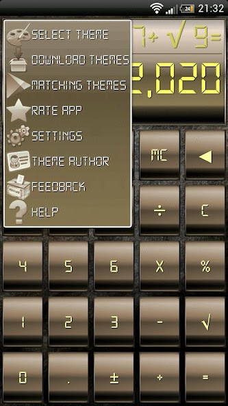 SCalc theme Brass