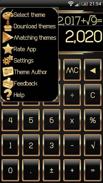 SCalc theme Gold