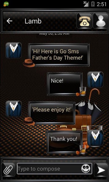 GO SMS PRO FATHERS DAY THEME