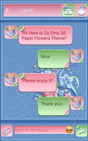 GO SMS PRO THEME 3D PAPER FLOW