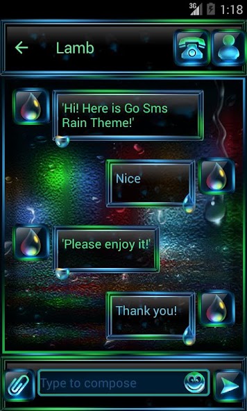 GO SMS PRO RAIN THEME