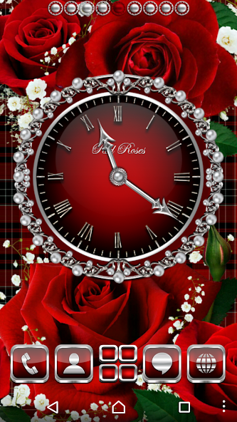 Red Roses Clock Widget