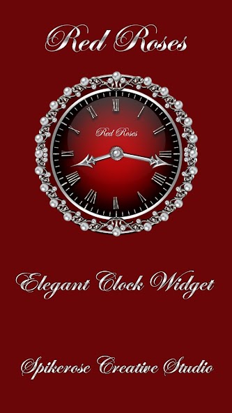 Red Roses Clock Widget