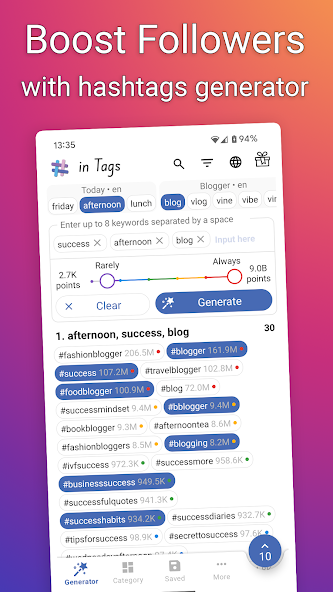 in Tags - AI Hashtag generator