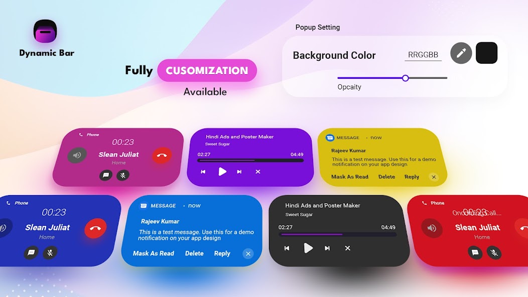 Dynamic Island : dynamicBar