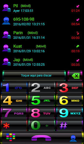 THEME GO CONTACTS BLACK COLORS