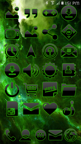 PAQUETE DE ICONOS SPACE VERDE