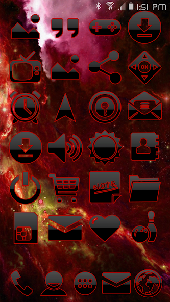 PAQUETE DE ICONOS SPACE ROJO