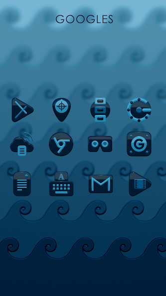 ICON PACK AQUA 3D blue black