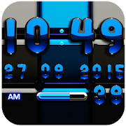 DIgi Clock Black Blue widget