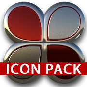 Red silver glas icon pack HD