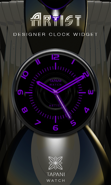 ARTIST Designer Clock Widget purple / violet