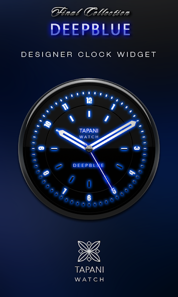 DEEP BLUE Designer Clock Widget