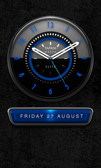 ELITE Designer Clock Widget black metal