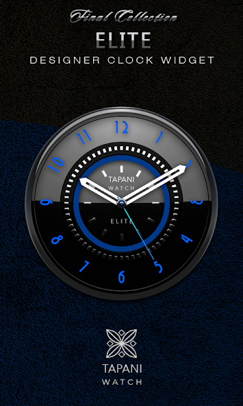 ELITE Designer Clock Widget black metal